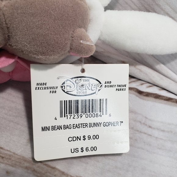 Disney Winnie The Pooh Easter Bunny Gopher Beanbag Plush With Tag 7 Inch 90s - Picture 7 of 11